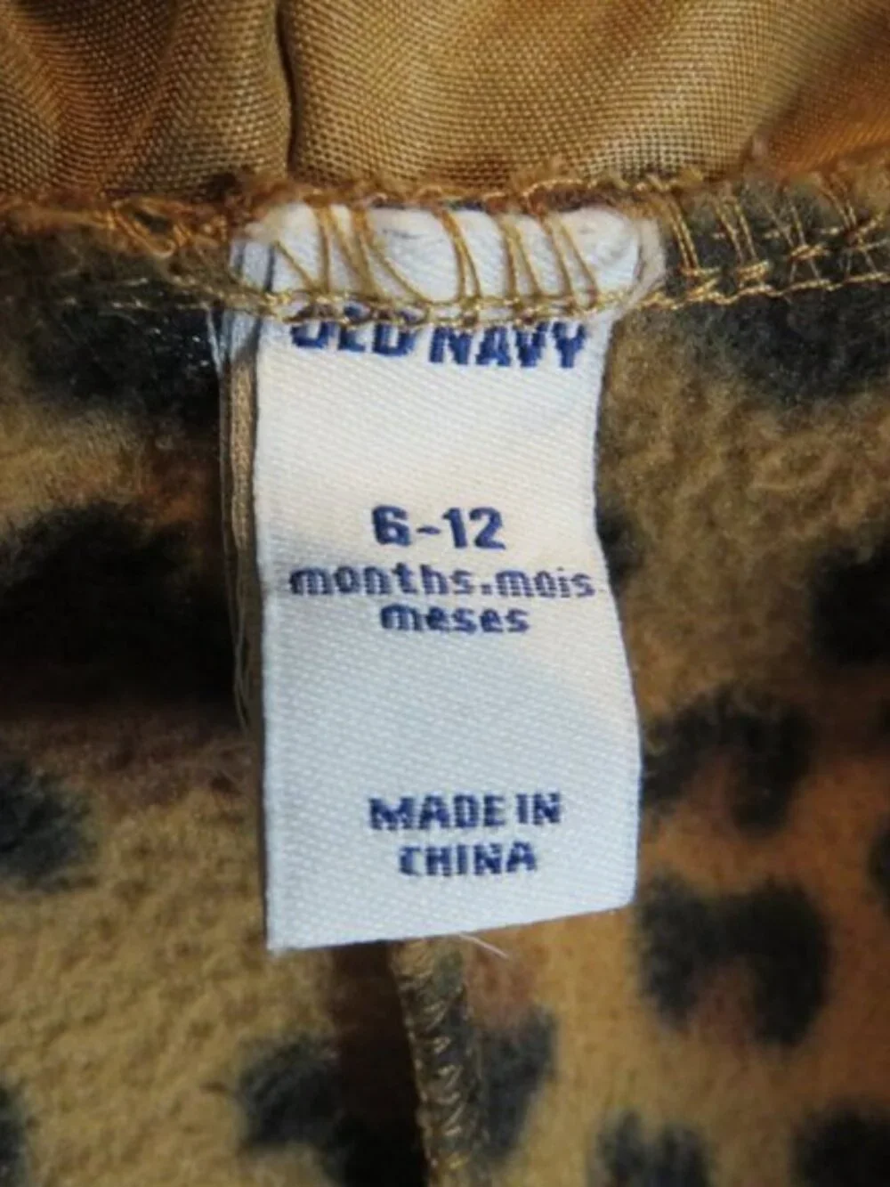 Old Navy Baby Girl Leopard Costume Jacket Hooded Plush Bow Tail 6-12 Months